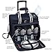 Picnic at Ascot Original Insulated Picnic Cooler with Service for 4 on Wheels-Designed & Assembled in the USA