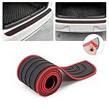 Car Rear Bumper Protector Guard, Anti-Scratch Abrasion Rubber Trunk Door Entry Sill Guard, Non-Slip Vehicle Trim Cover Protection Strip, Car Accessories for Most Cars and SUV (Black/Red/35.4