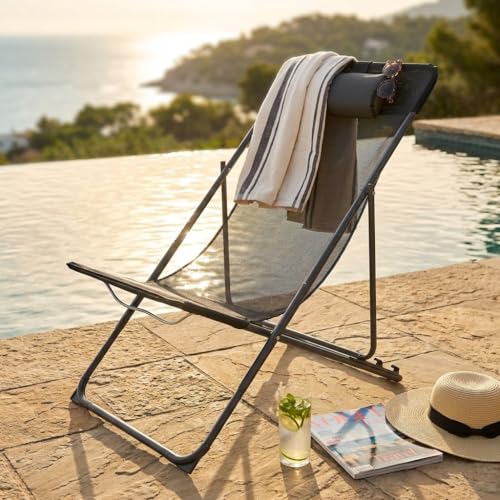 PRONTA DA PORTARE: struttura pratica e leggera, con dettagli pensati per l’uso easy da spiaggia; una spiaggina versatile per mare, piscina e giardino, sempre pronta all’uso.