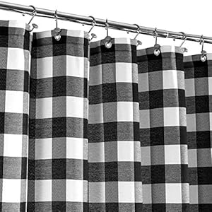 Barossadesignbuffalocheckshowercurtaincottonblendplaidwoventexturemachinewashablewaterrepellentrusticfarmhousestyleforbathroomblackandwhite71x72inch  Urban Country Home Decor Barossa design buffalo check shower curtain cotton blend plaid woven texture machine washable water repellent rustic farmhouse style for bathroom black and white 71×72 inch  urban country home decor