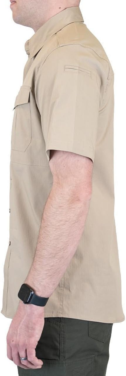 LAPG Men's Short Sleeve Battle Rattle Stretch Field Shirt, Tactical Button Up Ripstop Uniform Work Shirt for Men - Image 8