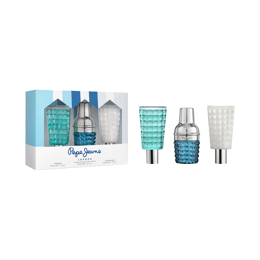 Pepe Jeans Life Is Now For Him Cofanetto Profumo Uomo 3 Pezzi Eau de Toilette 30ml, Dopobarba 50ml e Gel Doccia 50ml Set Fragranze Aromatiche e Legnose Profumi Uomo