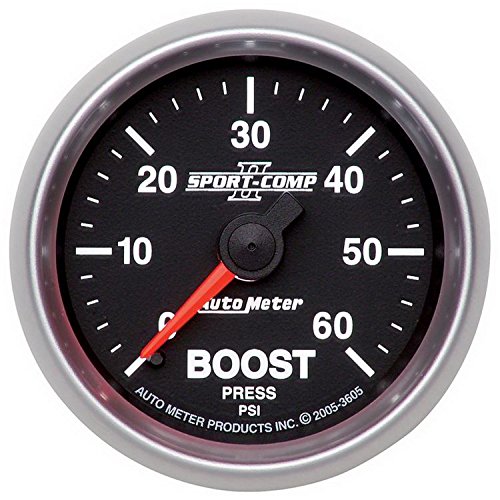 Image of Auto Meter 3605 Sport-Comp II Mechanical Boost Gauge, 2.3125 in.