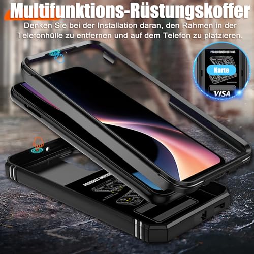 Giyer Panzerhülle für Samsung Galaxy A17 Hülle mit Schutzfolie, Handyhülle A17 4G/5G Case mit Kameraschutz 360° Metall Ring Ständer… – Ansicht 4