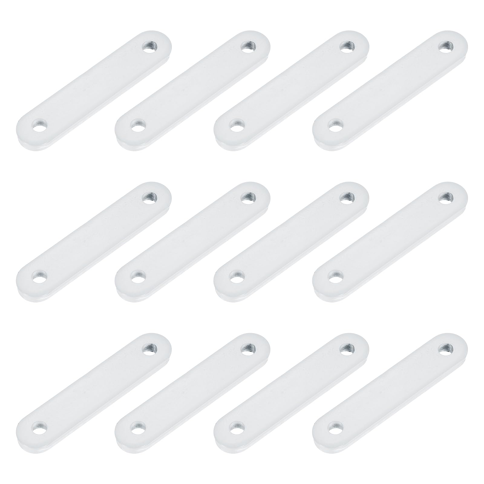 sourcing map 12Pcs Curtain Weights, 17 x 79 x 6mm 50g Iron Drapery Weights for Curtains Bottom Tablecloth Flags, Window Curtain Pendant for Living Room, Home, Office, Hotel, White