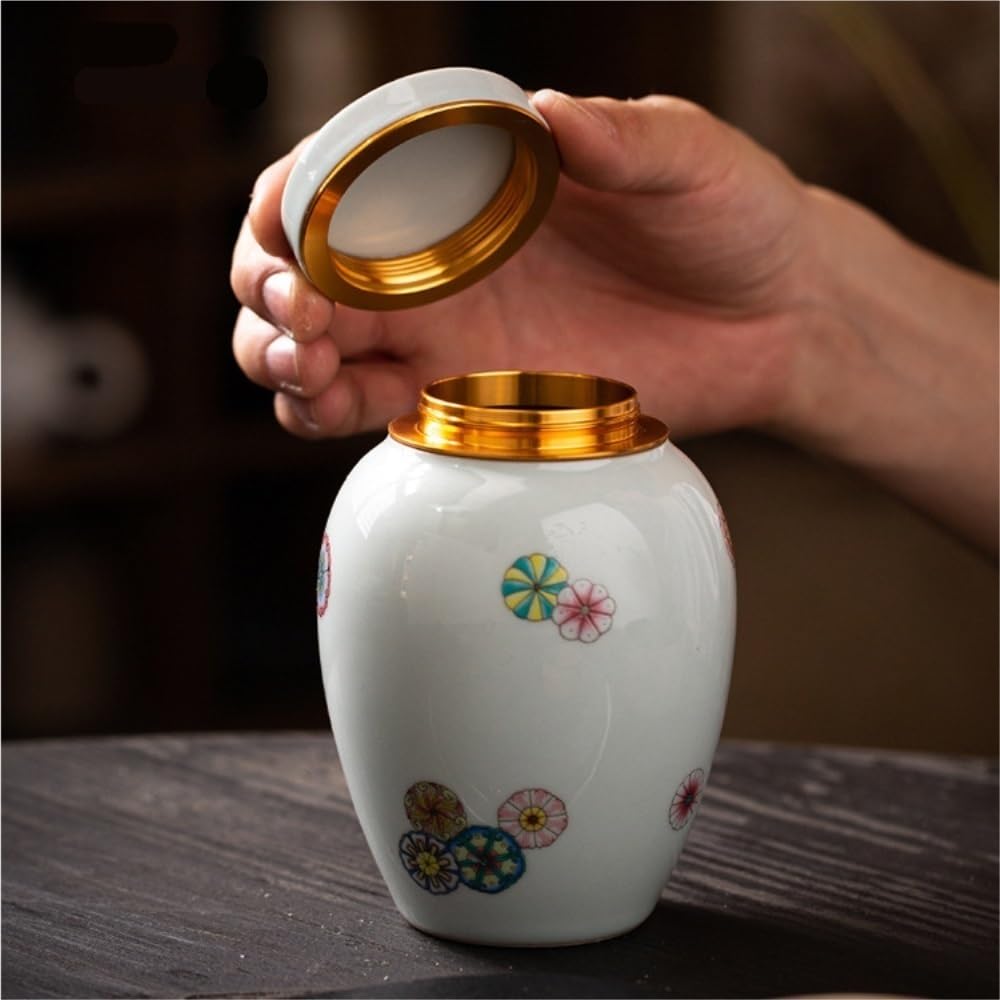 Organizador de Bolsitas de Té Recipiente de cerámica for almacenar té suelto, pequeño recipiente sellado, for condimentos de cocina, juego de té, un solo recipiente, vacío Organizador de Té Contenedor
