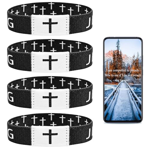 4 Pulseras Jesús es Rey con Versículos Bíblicos Diarios miniatura 1