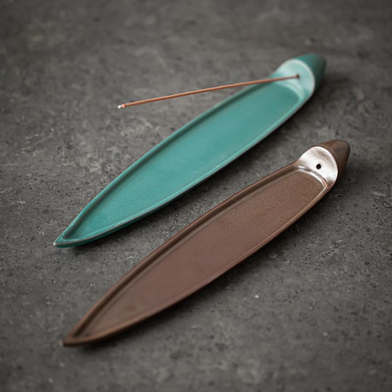 Räucherkegelhalter Boot Keramik Stick Weihrauch Brenner Zen Sandelholz Weihrauch Halter Retro Tee Zeremonie Zubehör Weihrauch Wasserfall(B)