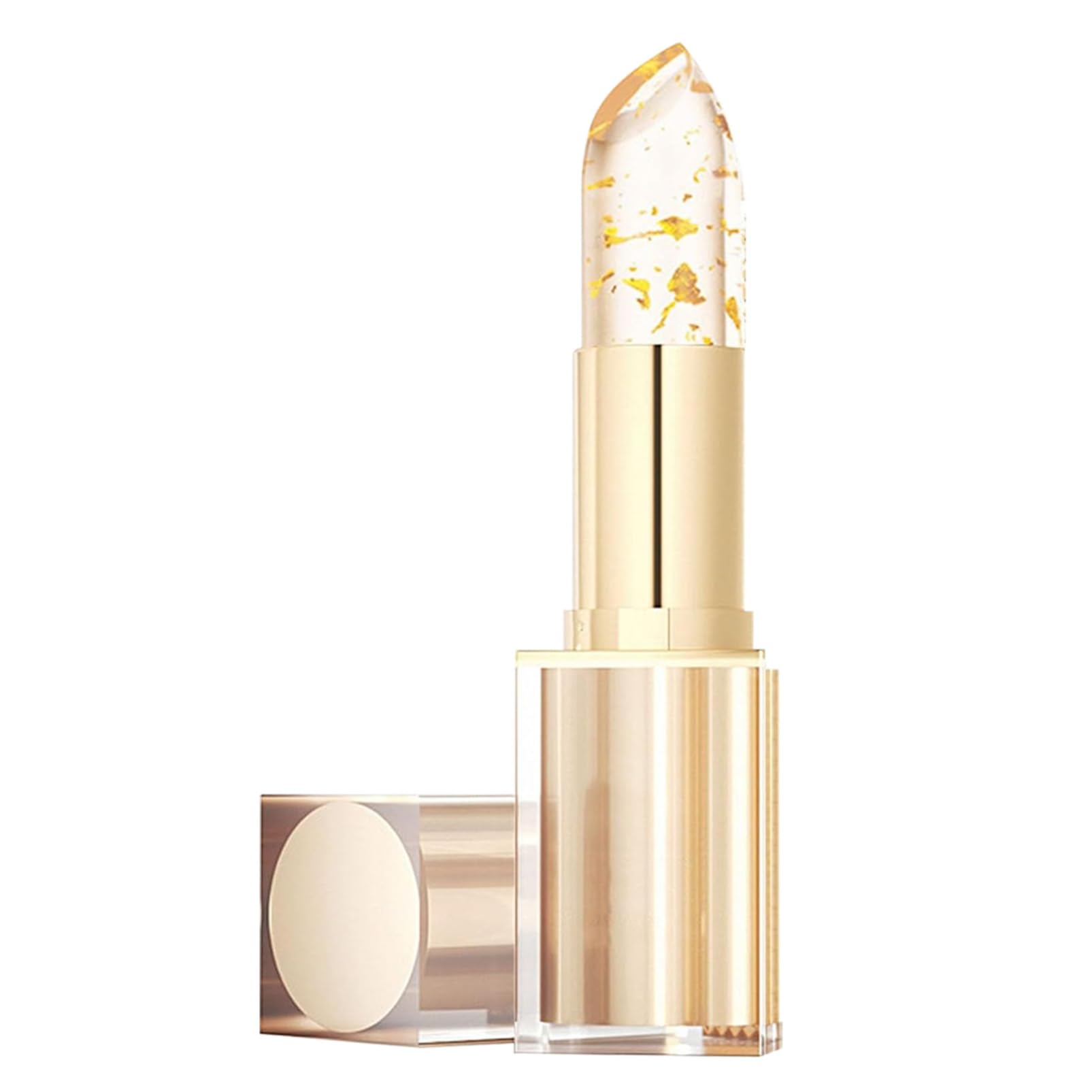 Lipstick Color Changing for Personalized Color,Gold Foil Crystal Ph Lipstick Moisturizing Hydrating High Pigted Smooth Texture Makeup Gift
