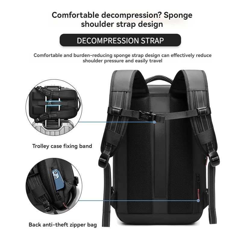Vacapace Backpack Travel with Pump, 60l Large-Capacity Waterproof Carry on Travel Backpack Expandable with Compression (Grey)3