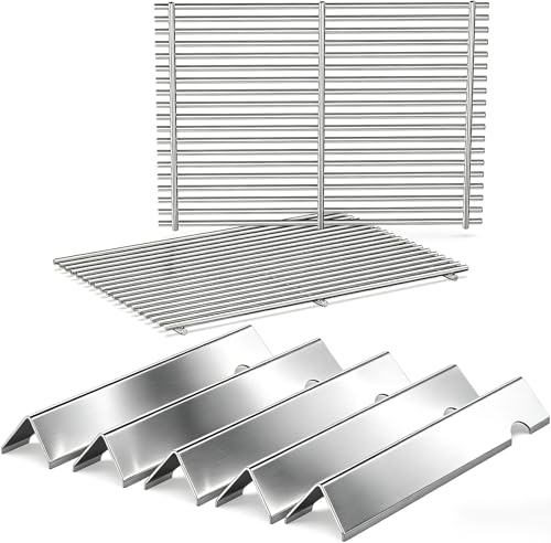 QuliMetal 47 6 cm Grillroste und Aromaschienen für Weber Genesis II 300 / LX 300 GS4 passend für Genesis II E-310 E-315 S-335 Serie Ersatz für Weber 66795 66095