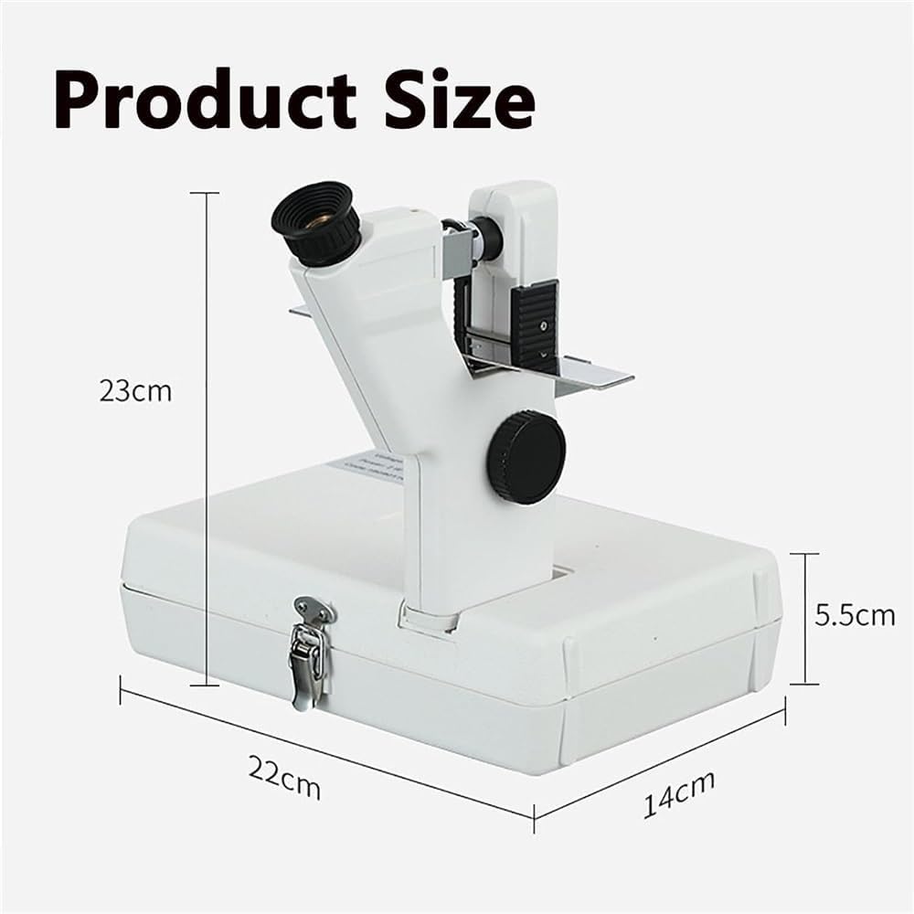 Macchina optometrica elettrica Portatile, frontifocometro Ottico con Lettura Regolabile e Scala precisa, Test Lenti da 20 mm a 80 mm, oculare Regolabile intervallo 0~+15D (-15D).