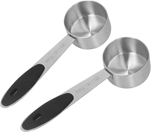 Miniatura 9 de 2 cucharas medidoras de café, acero inoxidable, 18 taza, 1.0 fl oz, café en grano de leche en polvo, cuchara medidora de té, cuchara de cocina para