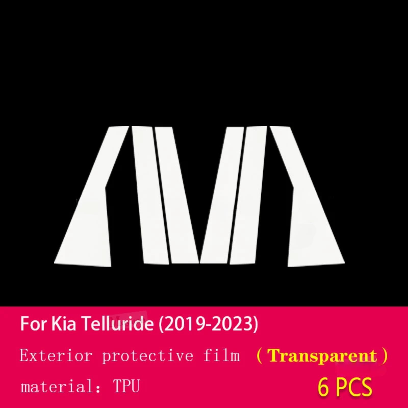 Pellicola protettiva per carrozzeria auto B C per lunotto della finestra con membrana anti-graffio TPU PPF, accessori per Kia Telluride 2019-2023 (trasparente)