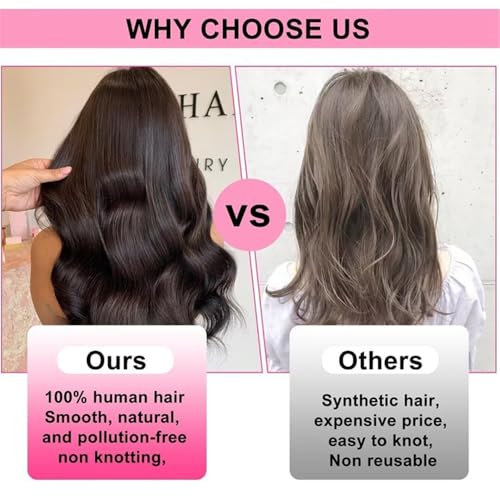 Extensiones de cabello con clip de pelo humano real lacio de 24 pulgadas 5