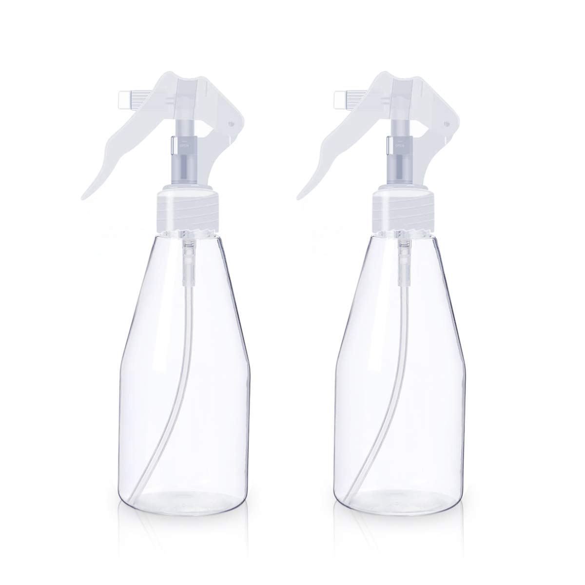 2 PCS Spray Bottle, Vockvic 200ml Clear Fine Mist Spray Bottle, Plastic Transparent Empty Spray Bottles with Lock Design, Refillable & Reusable Bottle for Travel, Beauty, Cleaning, Gardening