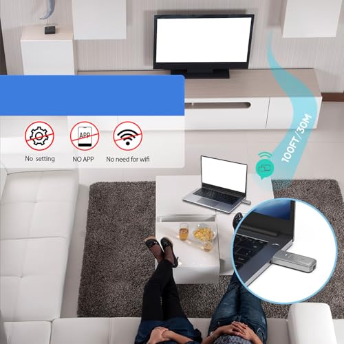 Annadue Draadloze HDMI-zender en -ontvanger 98,43FT/30M, 4K-decodering 1080P 60Hz Ultra HD-Video-uitgang, Plug&Play 5G voor Video en Audio Naar Monitor Vanaf Pc/projector/tv-box - Afbeelding 3