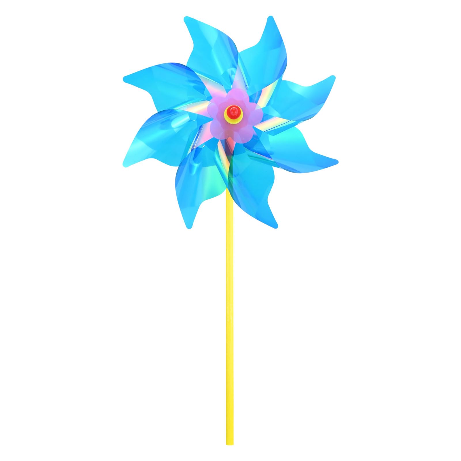 M METERXITY 1-Pack Rainbow Pinwheels, 20 Inch Plastic Wind Spinners Outdoor Flower Windmill for Party Decorations/Yard/Garden, Toy Wind Spinners [Blue]