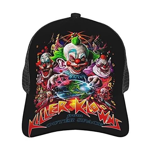 UAXEROU Killer Horror Klowns Movie from Outer Space Unisex Men Women Baseball Caps Dad Hat Summer Adjustable Snapback Trucker Caps Black Cover
