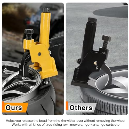 Image of 38 inch-42 inch Manual Tire Bead Breaker Tire Change Tool with Rubber Pad | All Terrain Vehicle,Easy-Operated,Lightweight and Portable,Fit for 38 and 42 Inches Tires Changer,Yellow