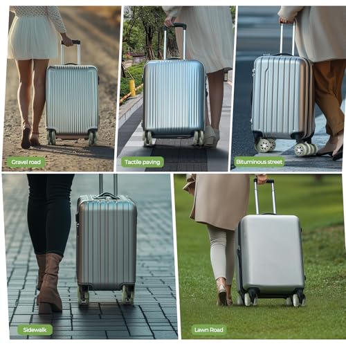 Image of 8Pcs Upgrade Luggage Wheel Covers,Essential Travel Accessories, Green, Soft, Silent. Protect Luggage Wheels