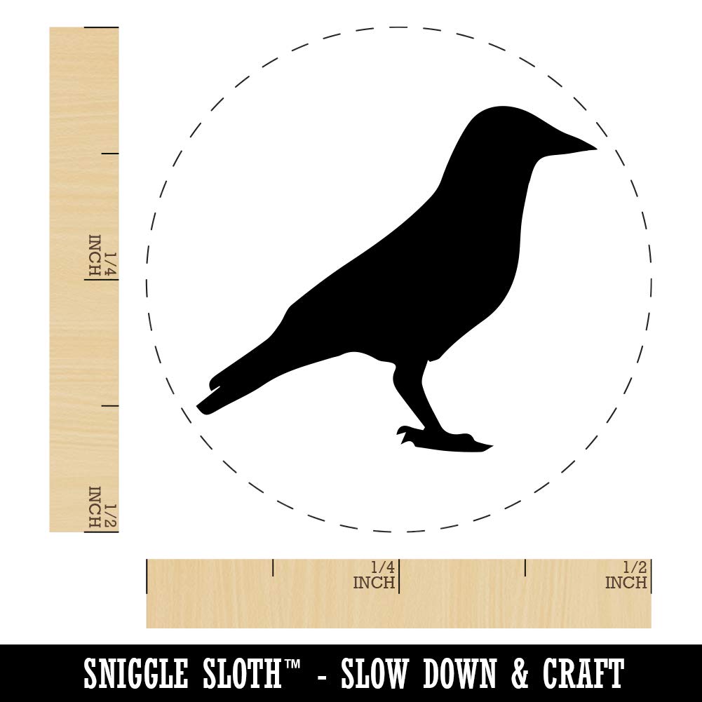 Crow Solid Rubber Stamp for Stamping Crafting Planners - 1/2 Inch Mini