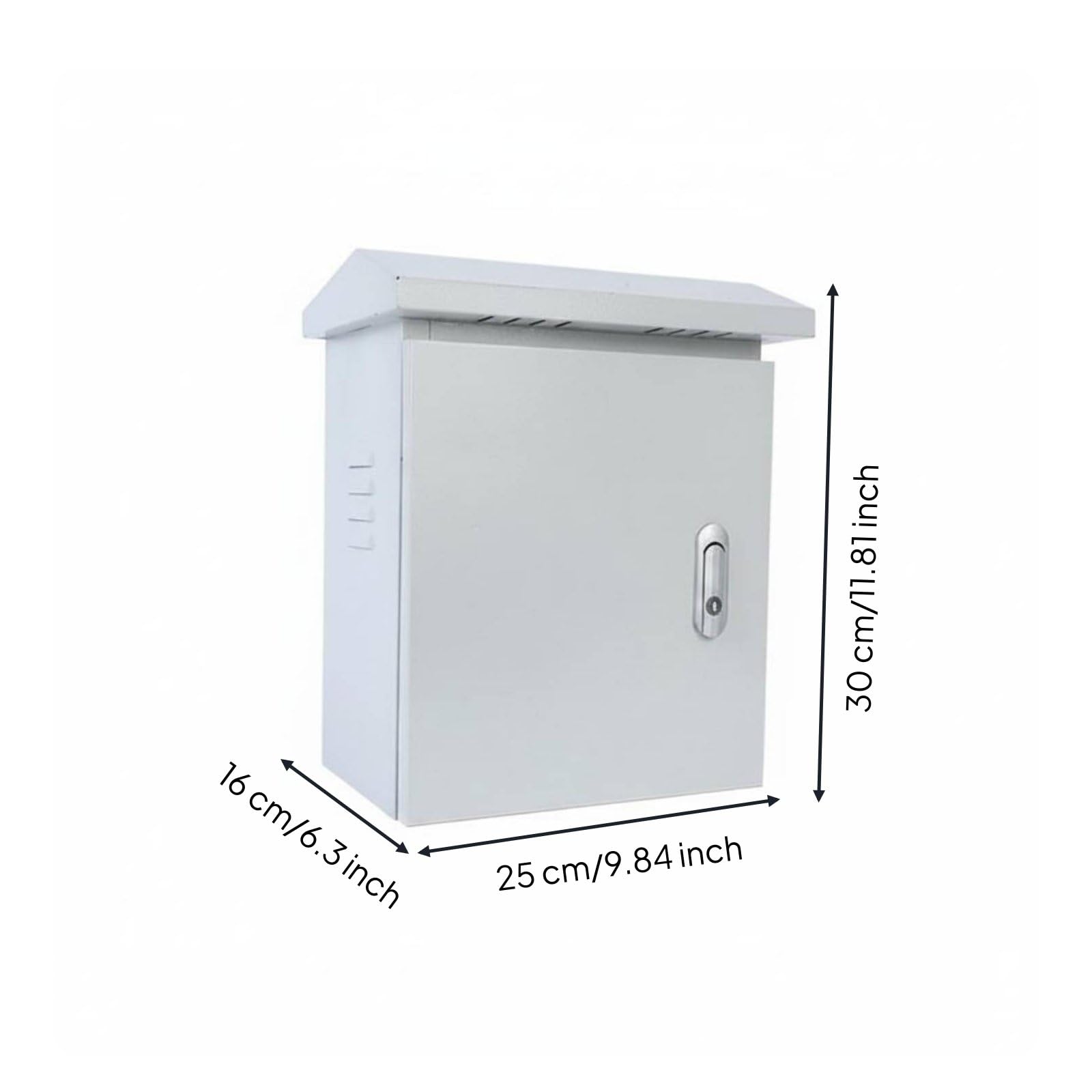 harayaa Custodia Impermeabile Scatola Elettrica Esterna di Distribuzione Cassetta di Derivazione con Chiusura Sigillata E Cappello Parapioggia in Acciaio, 300x250x160mm