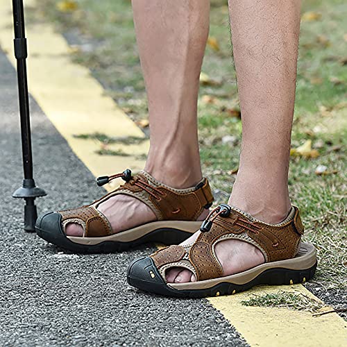 Handmade Men's Closed Toe Sandals, Fashion Hollow Out Hiking Sandals, Large Size Backpacking Beach Shoes4