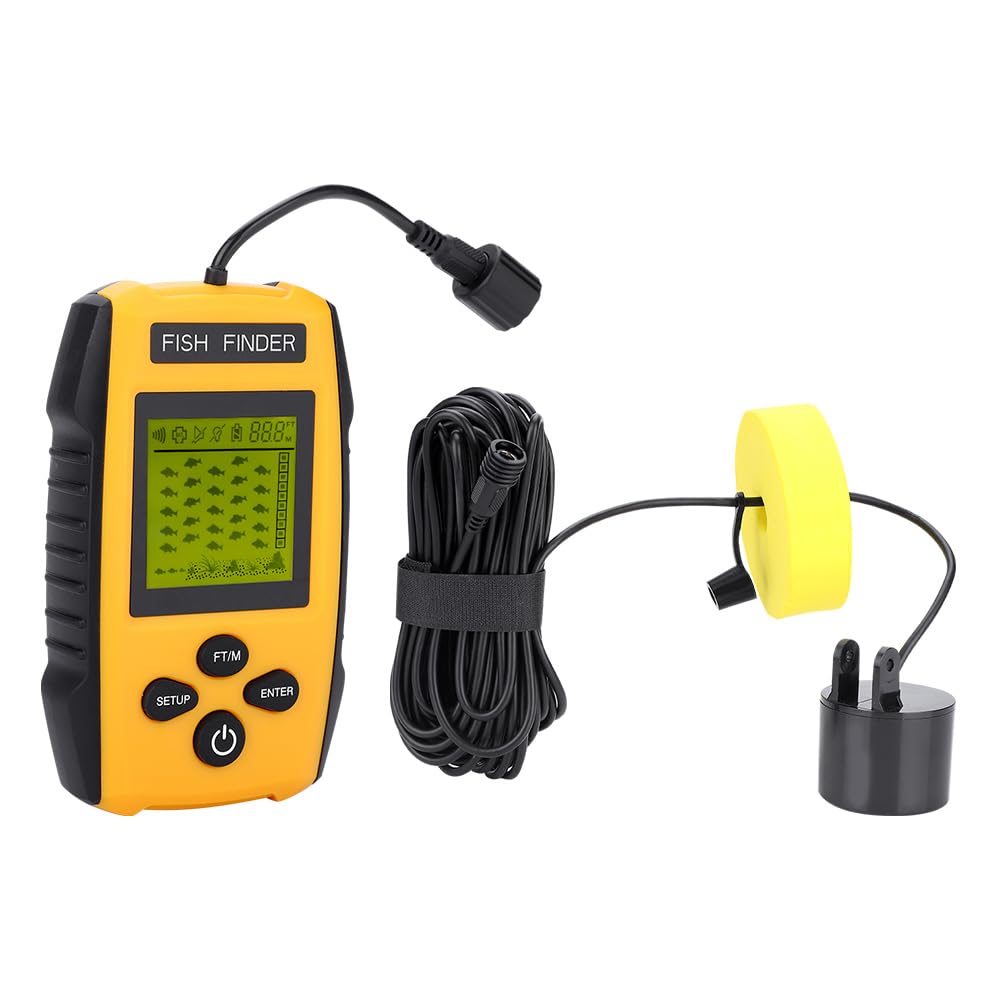 Sonda de pesca portátil con transductor de sensor de sonar y pantalla LCD . Accesorio de pesca .