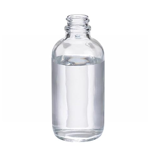 Wheaton W216832 Boston - Botella redonda de vidrio transparente, capacidad de 4 onzas sin 22-400 tapas de rosca con forro de polipropileno blanco,