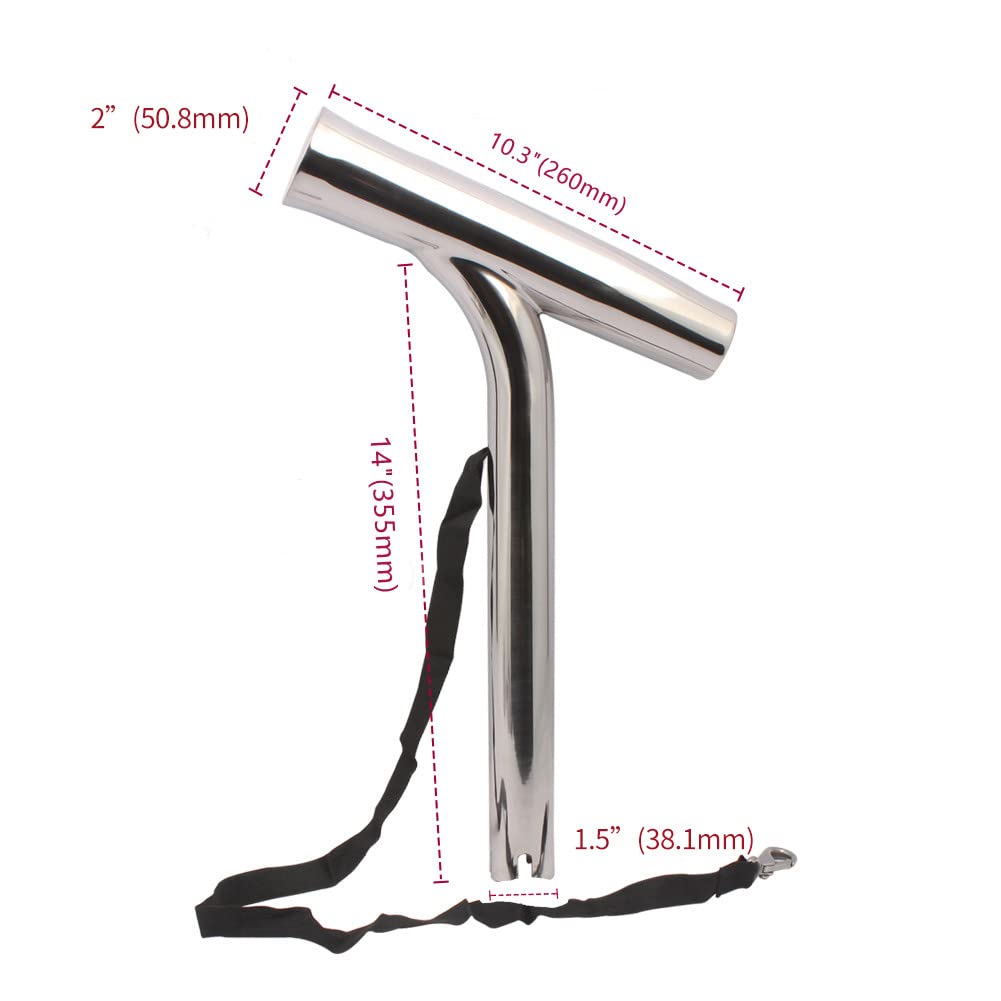Lot de 2 supports de canne à pêche en acier inoxydable de qualité marine