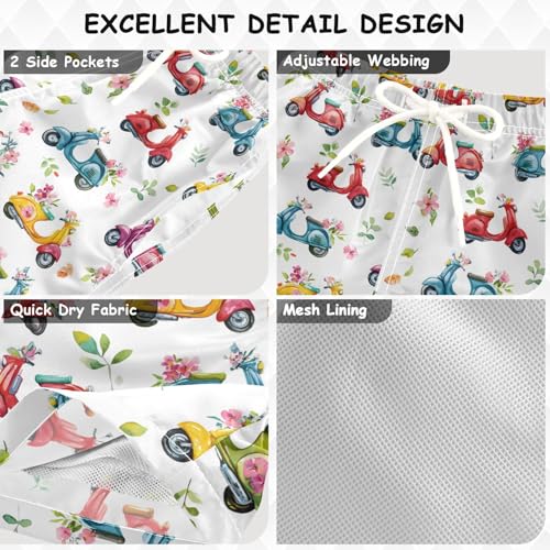 Boys Swim Trunks Quick Dry UPF 50+ Beach Board Shorts Kids Bathing Suits Swimsuit 2T Flower Electric Bike3