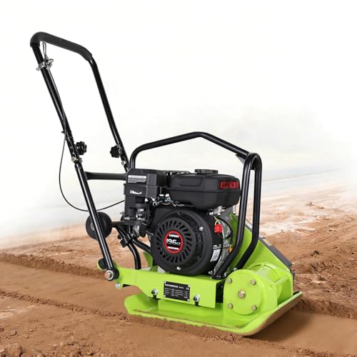 BETTERI Plate Compactor 6.5HP with 196cc 5400 VPM Gas Engine, 20'x15' Compactor Plate Machine, 2500 lbs Compaction Force Plate Tamper, Soil Compactor Machine for Pavers, Walkways, Yard
