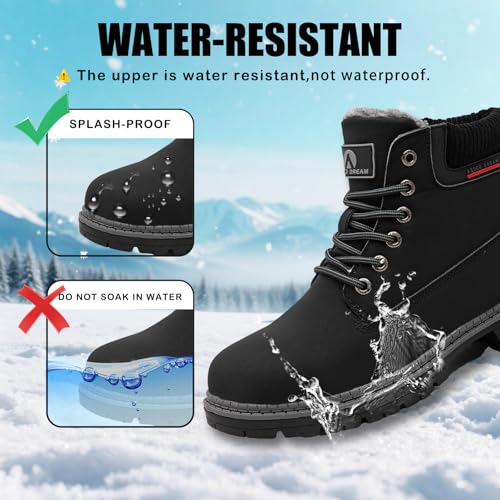 VTASQ Winterstiefel Damen Gefüttert Winterschuhe Wasserdicht Warme Winter Boots Outdoor Wanderschuhe Rutschfest Frauen Schneestiefel Kurzschaft Stiefel Schwarz EU39