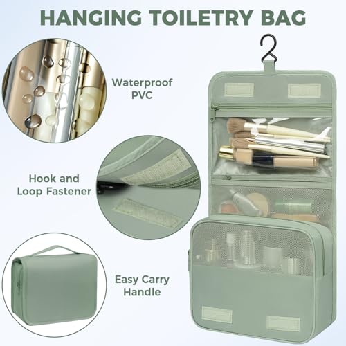 Image of BAGAIL 9 Set Packing Cubes with Packing List Luggage Packing Organizers for Travel Accessories (Matcha Green)
