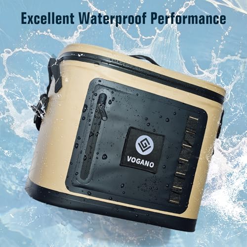 Image of Vogano 40 Can Soft Cooler Bag - Insulated Leak-Proof Large Cooler Bag with Roll-Top Waterproof Seal | Portable Ice Chest for Camping, Beach, Travel, Picnics | 24HR Cold Retention