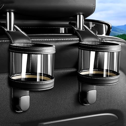 マツダ Mazda2 2セダン/ハッチバック(タイプDE/DJ/XP21/DY)用カーカップホルダー2個。カーシートバック多機能フックカップドリンクホルダー、フック付き、ブラック。