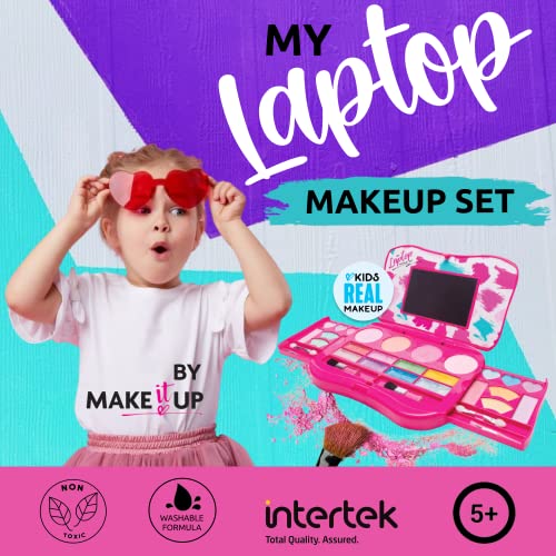 image for My Laptop Girls Makeup Set by Make it Up Fold Out Makeup Palette with 