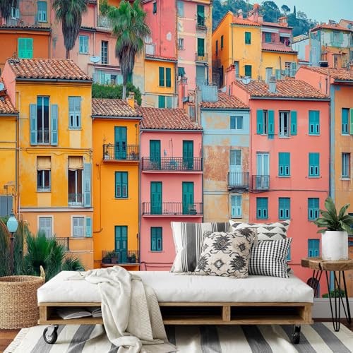 Dlerflovr Mediterrane Fassaden 3D Fototapete 450x315cm