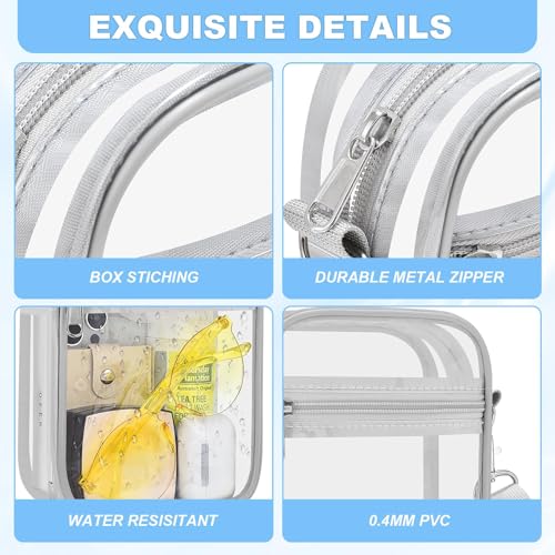 Image of Clear Bag for Stadium Events - Sports Messanger Bag Small Mini Clear Purse for Fan, Concert, Work, Travel