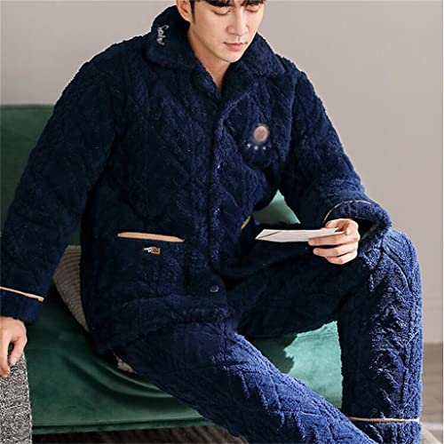 Set Of Winter Men's Pajamas Coral Velvet Korean Version Of Thickened Facecloth Home Clothes3