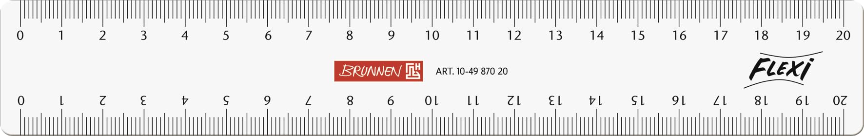 Brunnen Flexi Ruler 20 cm Transparent Pack of 10
