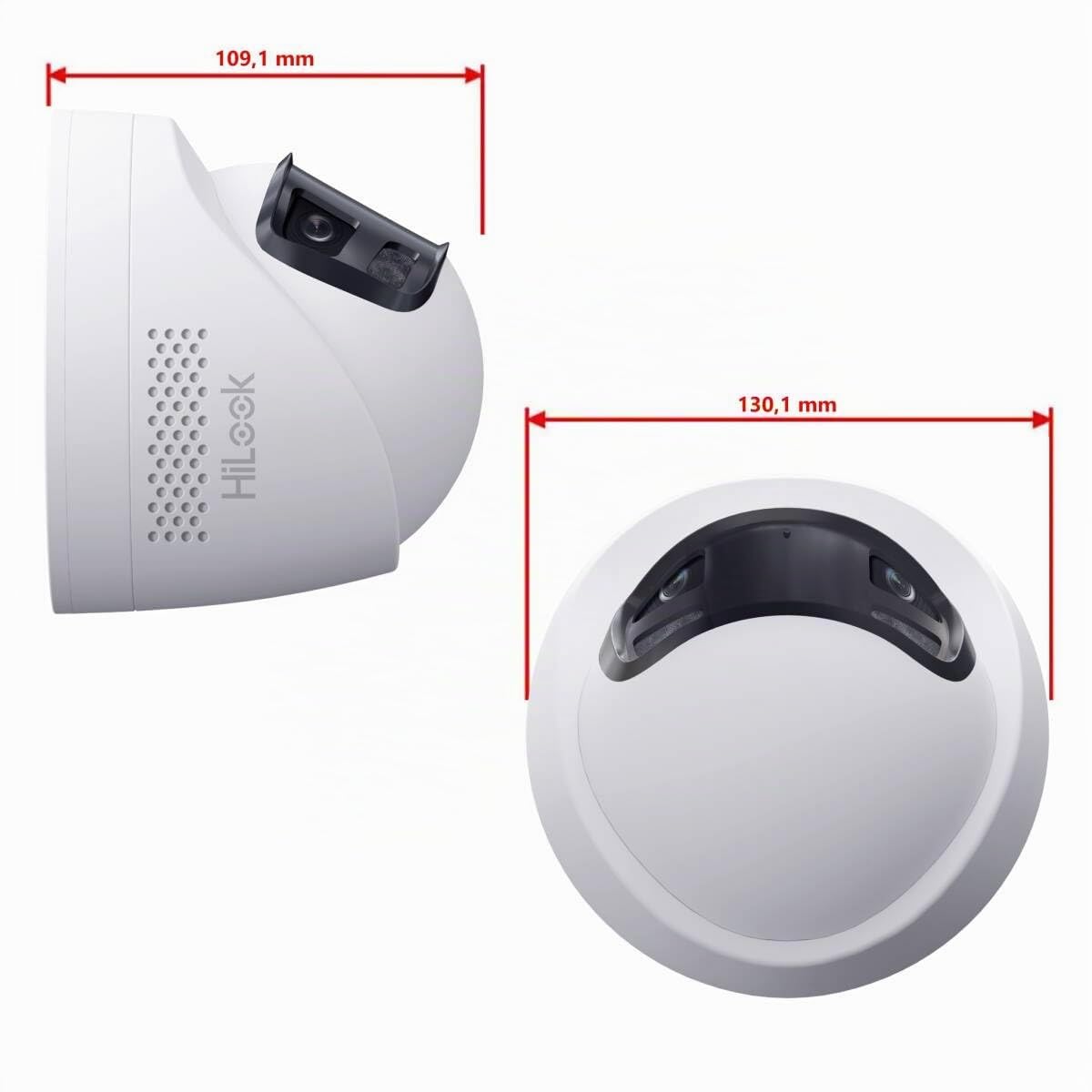 HiLook by HIKVISION - Telecamera di sorveglianza per esterni, 8 MP, Smart Hybrid Light, grandangolo 180°, cavo LAN/PoE, telecamera per esterni, rilevatore di movimento, visione notturna, slot per
