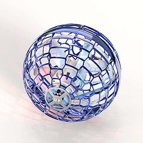 FLYNOVA PRO Flying Ball Toy, Boomerang Hand Controlled Mini Drone,Cool Flying Spinner,Magic Flying Orb with 360Â° Rotating Built-in RGB LED Lights for Kids Adults Indoor Outdoor Fun - Blue