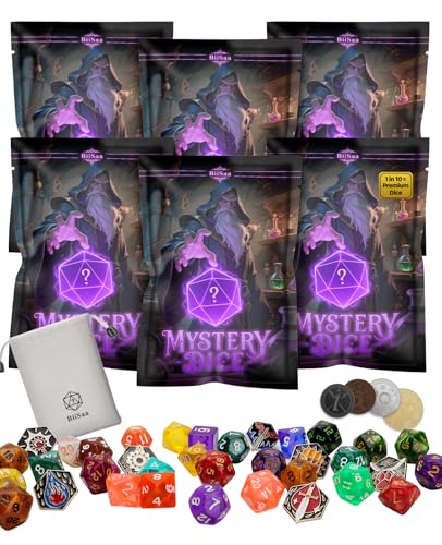 BiiSaa Mystery Dice Bundle 6 Random RPG Dice Packs with Bonus Loot