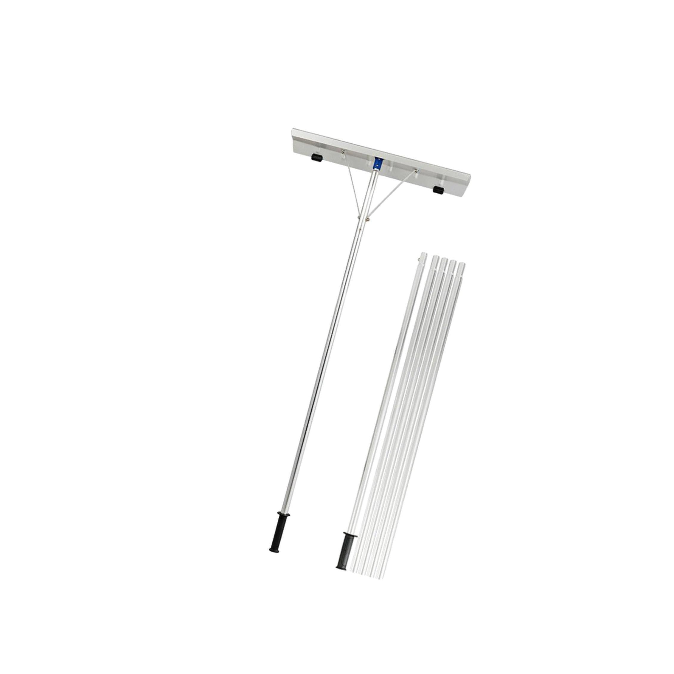 Rastrillo de Nieve Ligero para techos, Cepillo quitanieves Ajustable, Herramienta eficiente para Quitar Nieve de jardín y rastrillo telescópico de Aluminio.