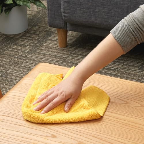 Amazon Basics Microfiber Car Drying Towels (12-Pack), Lint Free, Scratch Free, Highly Absorbent Drying Towel for Cars, 16" x 16", Yellow - Image 8
