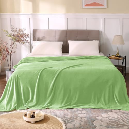 Image of BEDELITE Fleece Blanket King Size Blankets for Bed, Luxury Plush Cozy Fuzzy Blanket 108x90 inches, Super Soft Warm Lightweight Throw Blanket All Seasons Suitable, Grass Green