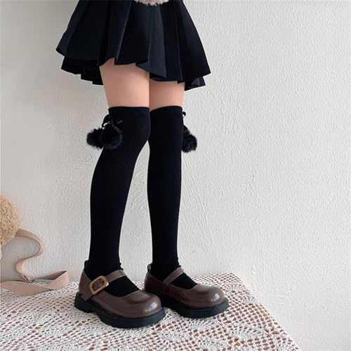Stylish Children's Thigh High Socks Solid Color Girls Knee Socks Baby Long Stockings with Lovely Bowknot Detail3