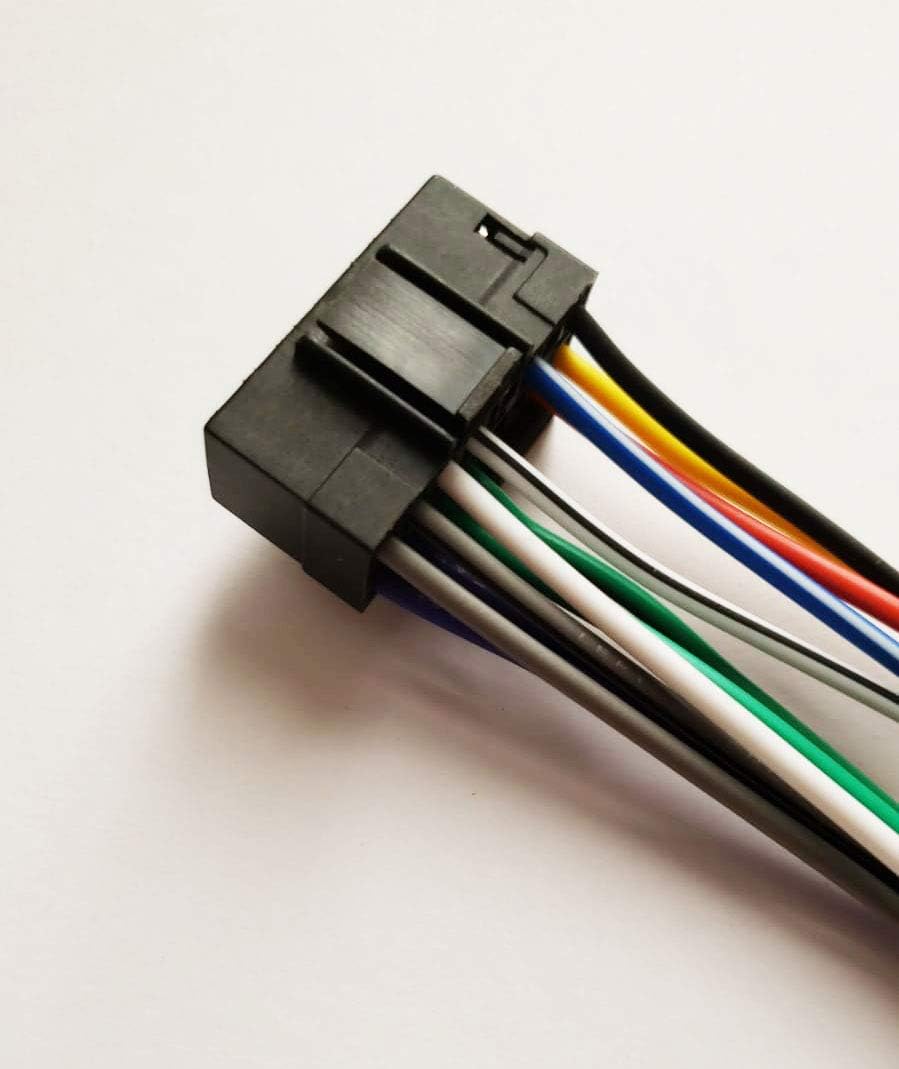 Side view of the 16-pin connector with wires